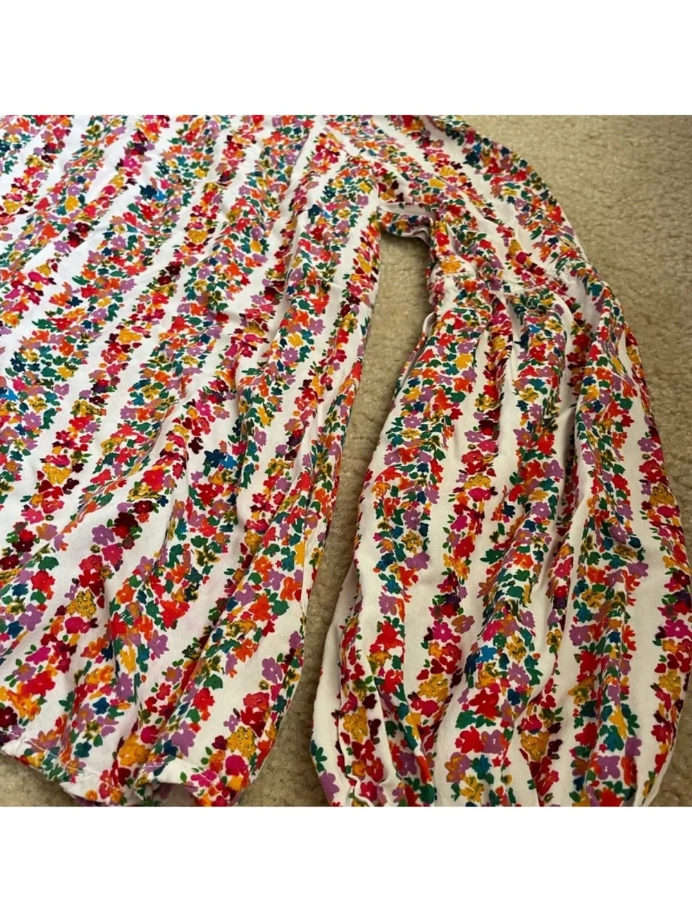 Gap Kids Boho Floral Off-Shoulder Peasant Top - Pink Multi